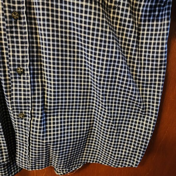 Men's XL Bugle Boy Classics Blue Check Short Sleeve Button Down Shirt - Picture 6 of 10